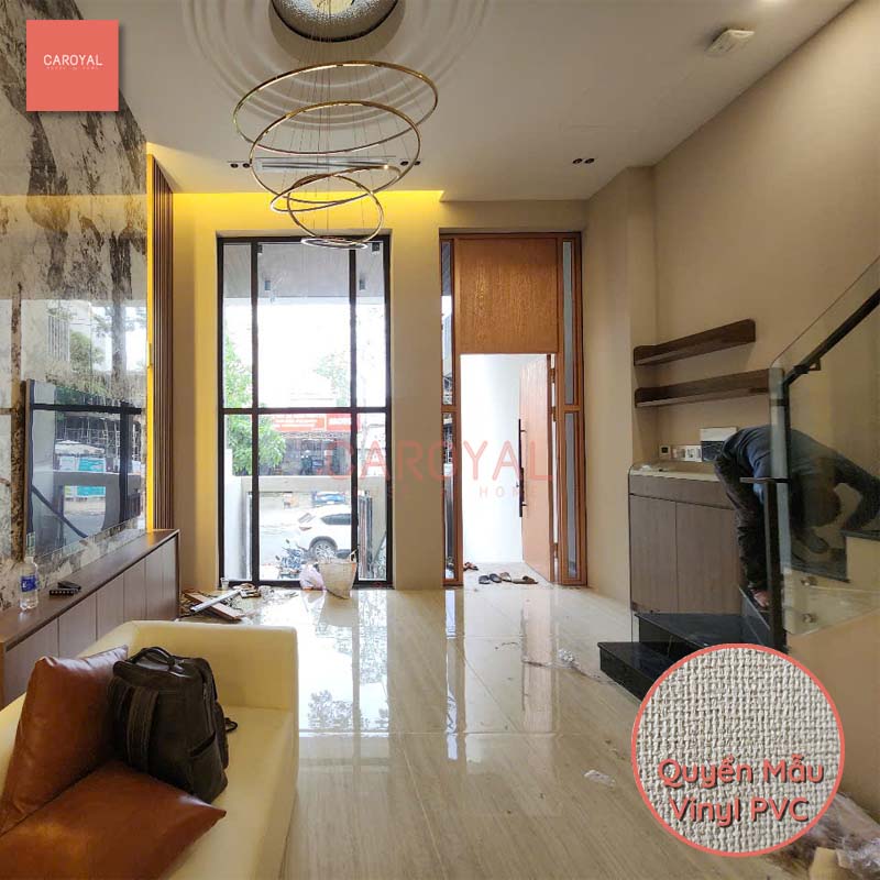 Vải dán tường nhà phố tại Bình Dương sử dụng vải Vinyl PVC CAROYAL